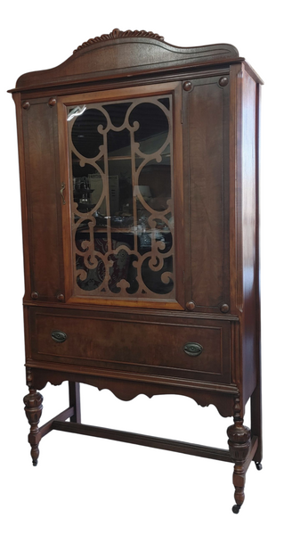 Antique Jacobean Revival  China Cabinet