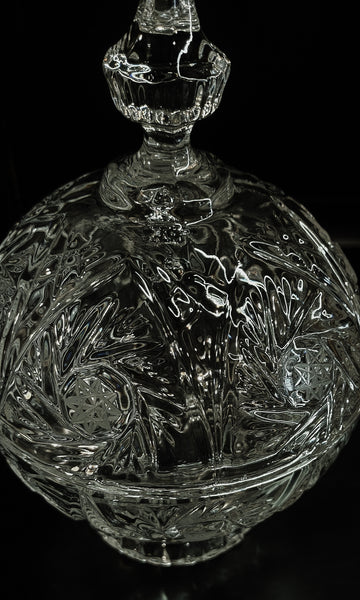 Vintage Candy Dish with Lid Bohemian Crystal