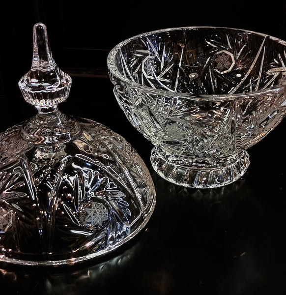 Vintage Candy Dish with Lid Bohemian Crystal