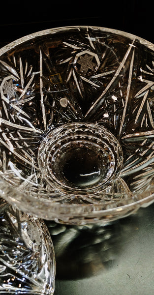 Vintage Candy Dish with Lid Bohemian Crystal