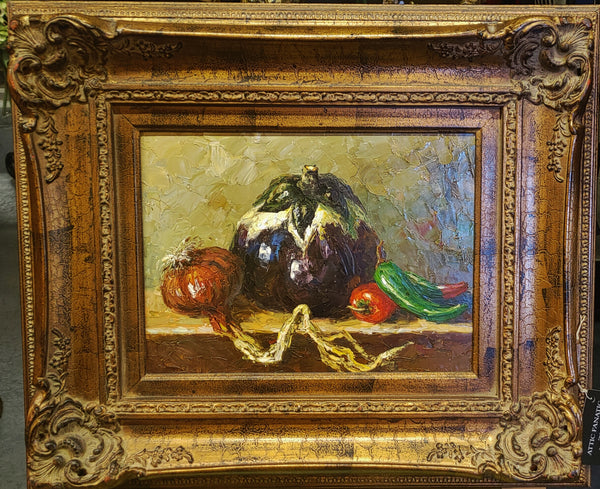 Original "Eggplant" Still Life Oil Painting