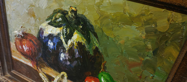 Original "Eggplant" Still Life Oil Painting
