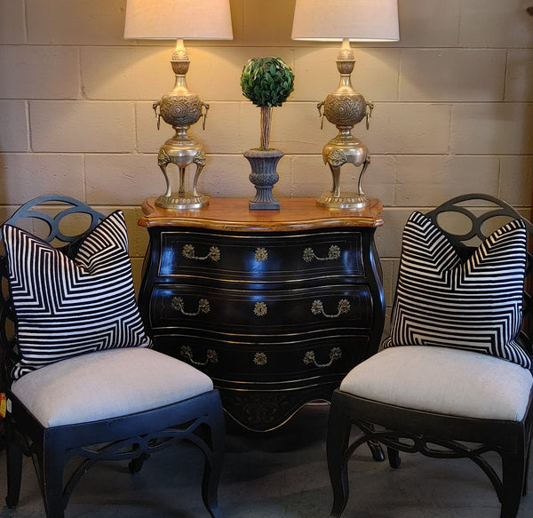 Vintage Brass Foo Dog Chinoiserie Brass Table Lamps - PAIR