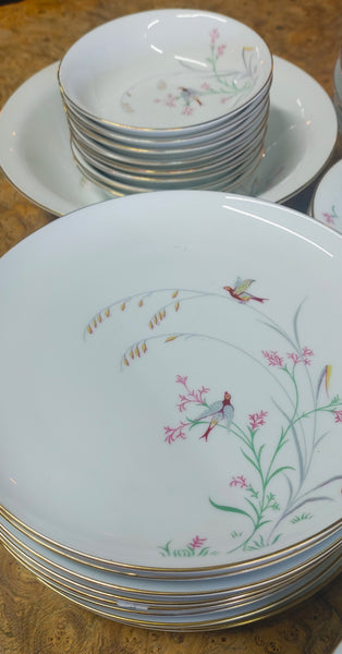 Vintage Eschenbach W1460 Birds and Flower Theme 51 pcs 8-Place Settings