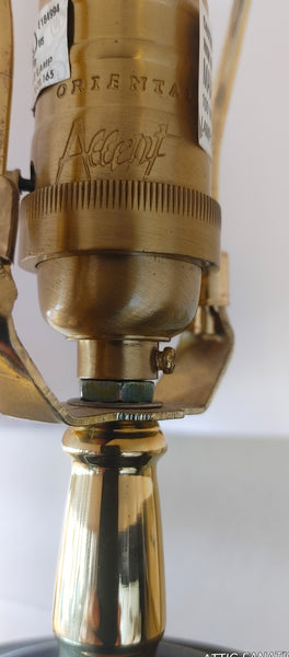 Neoclassical Style Porcelain Amphora Vase Two Handles Lamp Oriental Accents