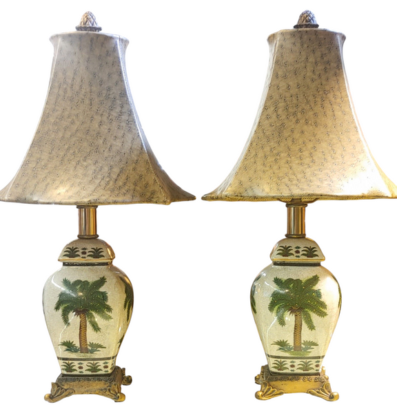 Mini Palm Tree Table Lamps - A Pair