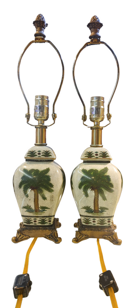 Mini Palm Tree Table Lamps - A Pair