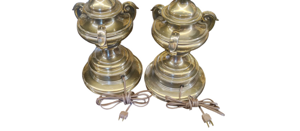 PAIR Vintage Stiffel Hollywood Regency Neoclassical Brass Lamps
