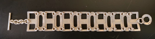 925 Sterling Silver Geometric Modernist Link Bracelet