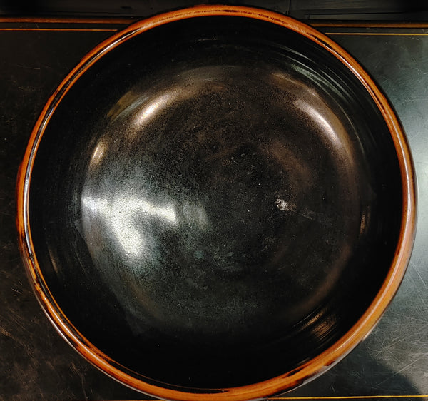 Original American Pottery Asian Inspired Koi Pedestal Centerpiece Bowl