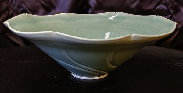 Elsa Rady Original Signed Celadon Green Centerpiece Bowl