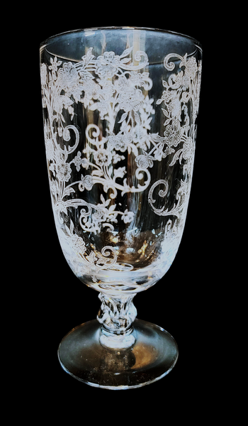 Vintage Fostoria Buttercup Etched Crystal Juice Glasses Set of 8