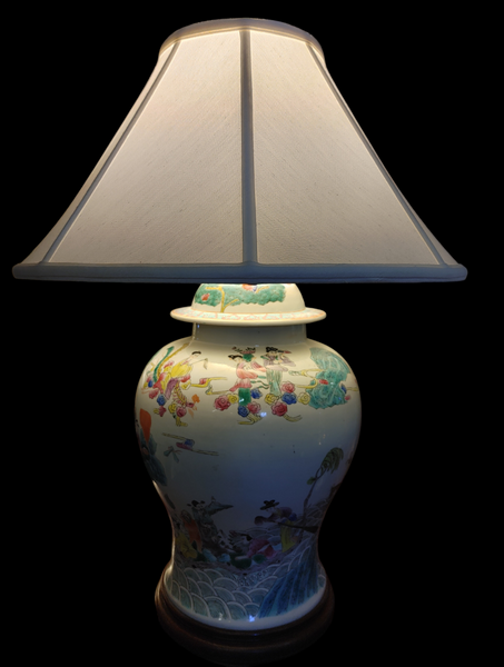 Chinese Porcelain Ginger Jar Table Lamp 20th Century