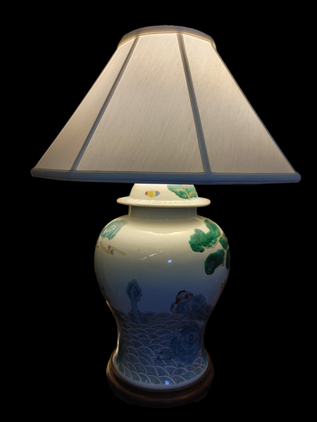 Chinese Porcelain Ginger Jar Table Lamp 20th Century