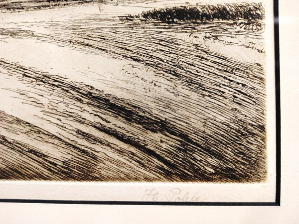 Original Lithograph Hand Signed Olde World Village Scene