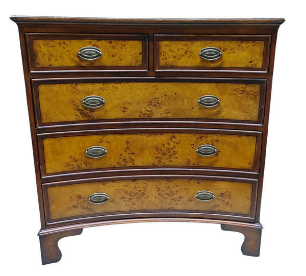 Regency Style Concave 5 Drawer Chest of Drawers