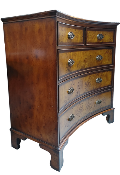Regency Style Concave 5 Drawer Chest of Drawers