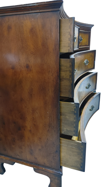 Regency Style Concave 5 Drawer Chest of Drawers