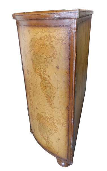 World Map Demilune Console Cabinet Half Moon Olde World Antique Style