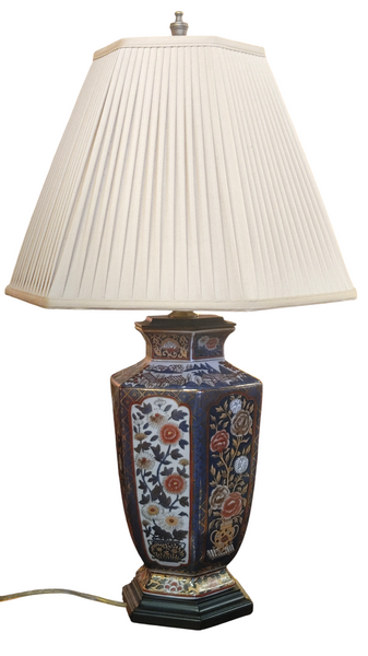 Japanese Imari Style Hand Painted Floral Table Lamp (2 Available)