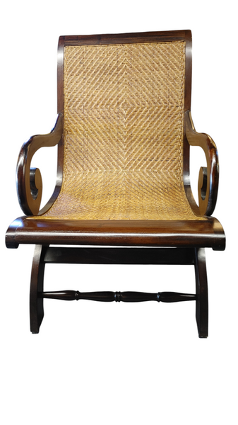 British Colony Style Woven Seagrass Plantation Chair