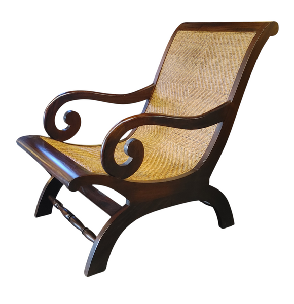 British Colony Style Woven Seagrass Plantation Chair