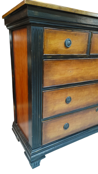 Beidermeier Inspired Two Toned Contemporary High Boy Chest of Drawers