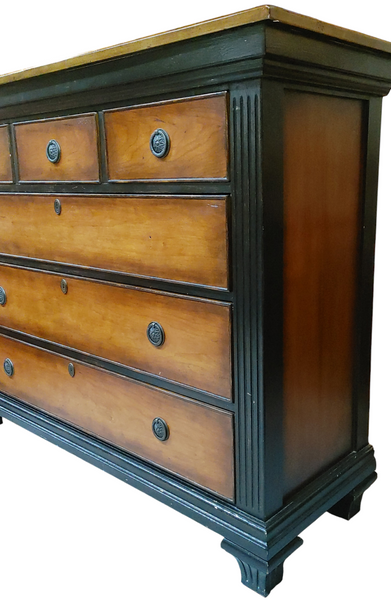 Beidermeier Inspired Two Toned Contemporary High Boy Chest of Drawers