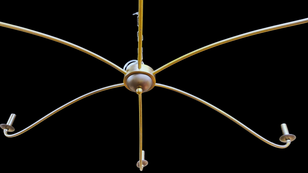 Modern Bronze 6-Light Chandelier 5' Spider Sputnik Style