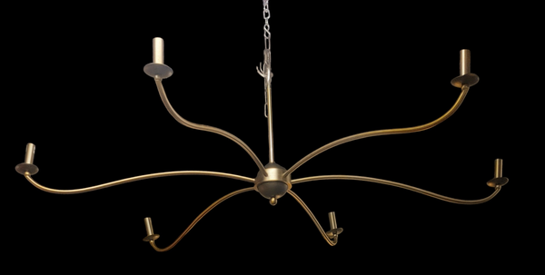 Modern Bronze 6-Light Chandelier 5' Spider Sputnik Style