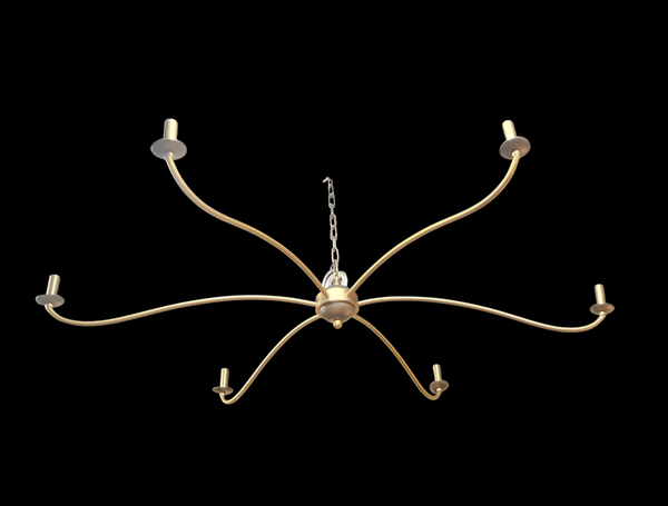 Modern Bronze 6-Light Chandelier 5' Spider Sputnik Style