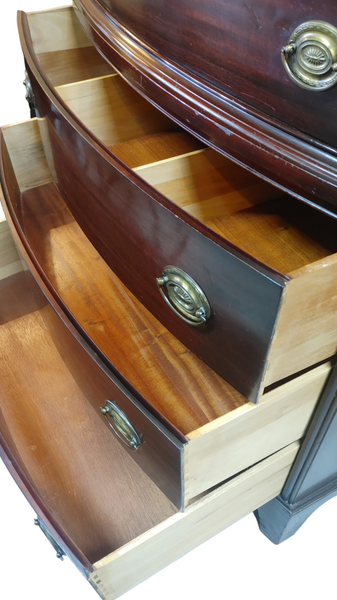 Mahogany 6-Drawer Bowfront Chest of Drawers Hickory Mfr. Co.
