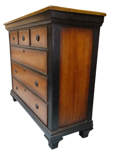 Beidermeier Inspired Two Toned Contemporary High Boy Chest of Drawers