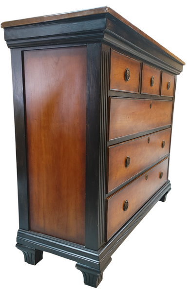 Beidermeier Inspired Two Toned Contemporary High Boy Chest of Drawers