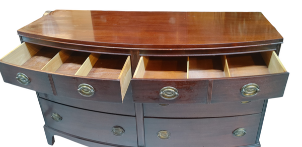 Mahogany 6-Drawer Bowfront Dresser Hickory Mfr Co.