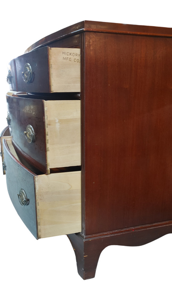 Mahogany 6-Drawer Bowfront Dresser Hickory Mfr Co.