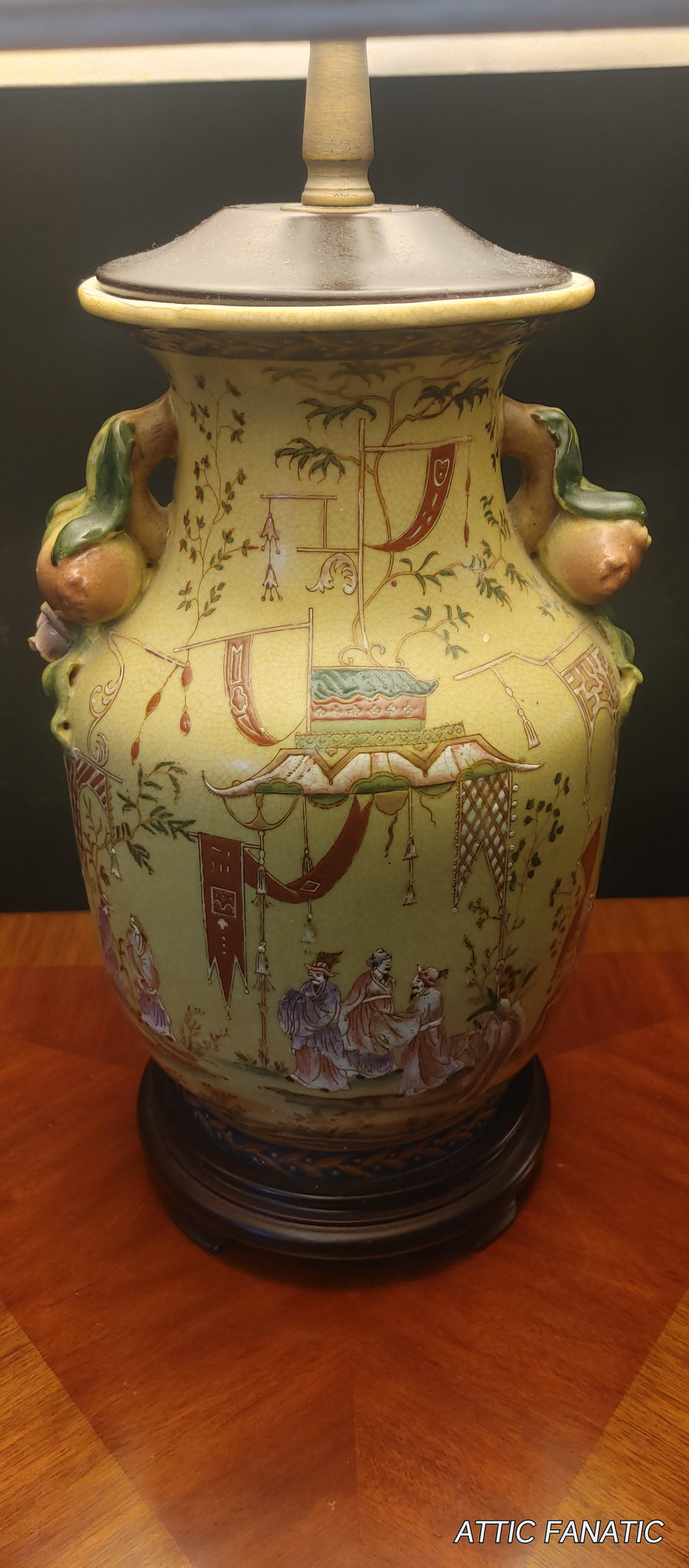 Asian Chinoiserie Table Lamp Satsuma Moriage