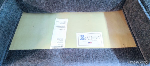 NEW Braxton Culler Blue Chenille Loose Back Sofa