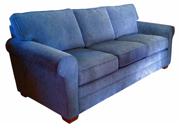 NEW Braxton Culler Blue Chenille Loose Back Sofa