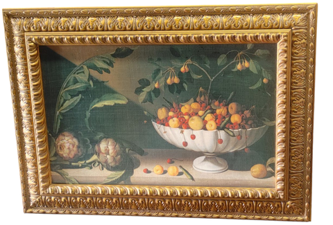 Original Still Life Fruit and Artichokes Oil Painting