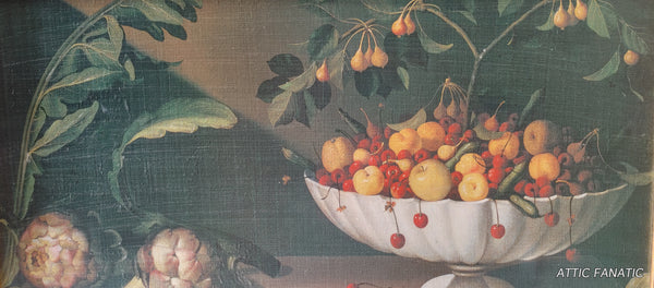 Original Still Life Fruit and Artichokes Oil Painting