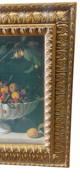 Original Still Life Fruit and Artichokes Oil Painting