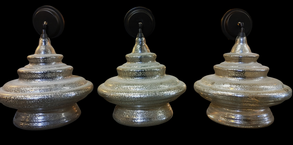 Mercury Glass Pendants Quorum Lighting 15" Set of 3