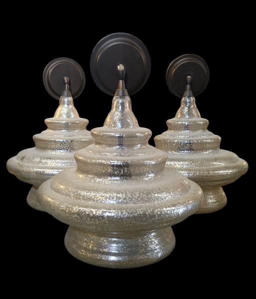 Mercury Glass Pendants Quorum Lighting 15" Set of 3