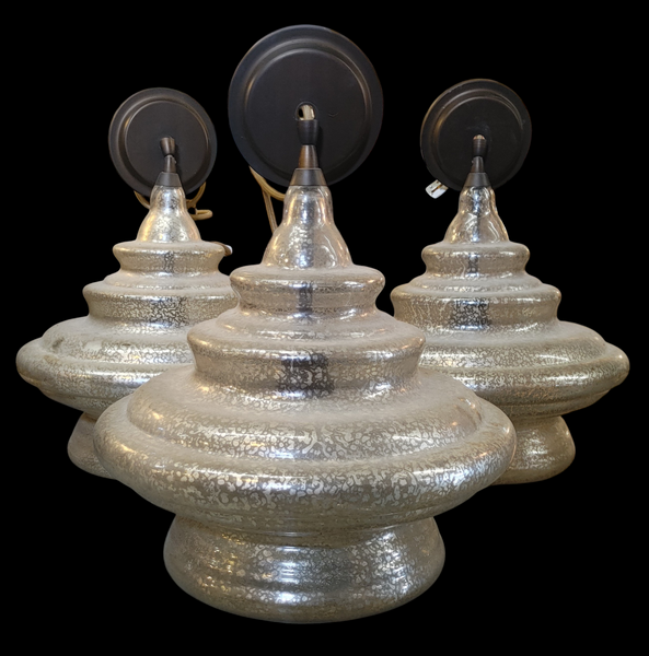 Mercury Glass Pendants Quorum Lighting 15" Set of 3