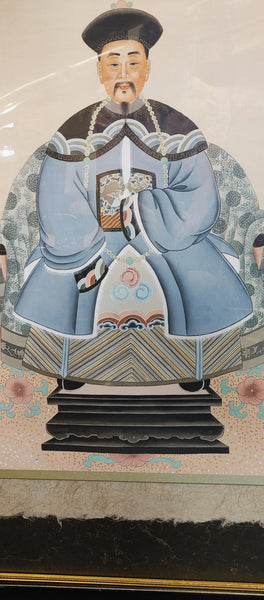 Large Framed Chinese Ancestral Portrait 47"