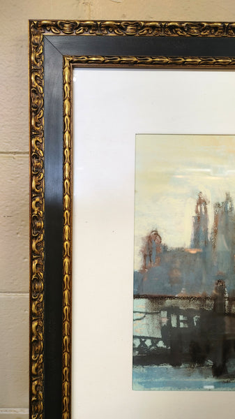 Venice Impressionist Cityscape Water Color Print Framed