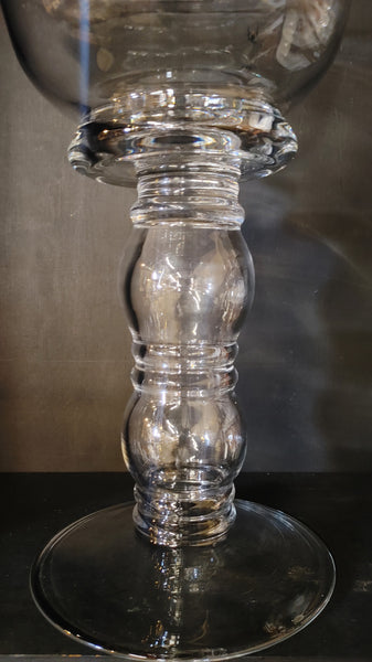 Tall 15.5" Hand blown Glass Pedestal Bowl Vase Floating Candle Holder Wedding Centerpiece