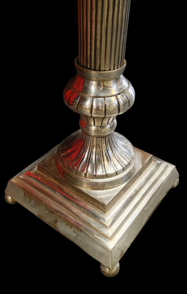 Tall Victorian Style 46-Inch Silver Plated 5-Arm Floor Candelabra Candle Holder