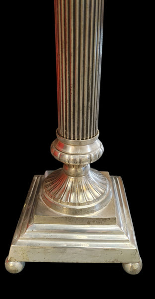 Tall Victorian Style 32-Inch Silver Plated 5-Arm Floor Candelabra Candle Holder